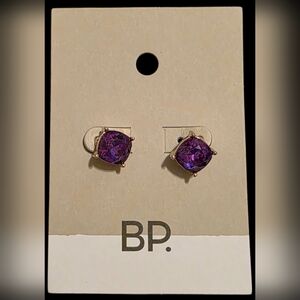 Radiant Purple Gemstone Earrings